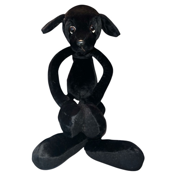 Russ Black Labrador Dog Plush Long Legs Arms Stuffed Hook And Loop Hanger 22" - Picture 1 of 8